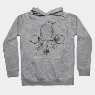 fairy tern on a branch outline sketch Hoodie